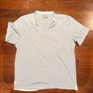 INC International Concepts Light Gray V-Neck Men's Tee